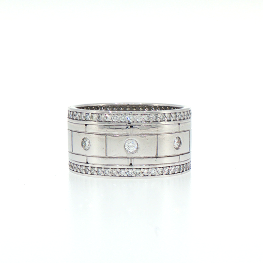 14kt White Gold Diamond Accent Wide Band