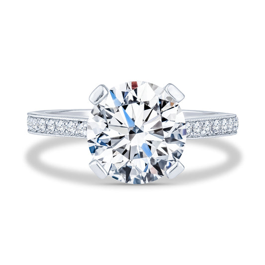 18K White Gold Micro-Pavé Princess Diamond Engagement Ring