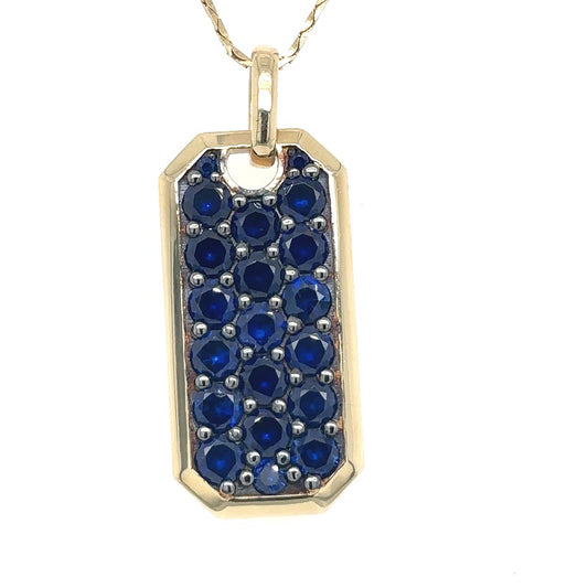 14K Yellow Gold Allanite Stone Pendant with Chain