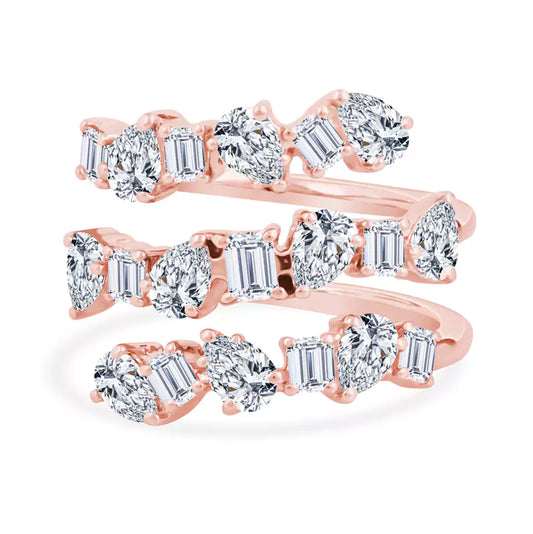 Triple Threat Brilliance: 2.41 CTW Diamonds Dance in This Spellbinding 18K Rose Gold Ring