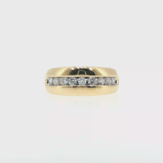 Diamond Channel Set 14kt Yellow Gold Band