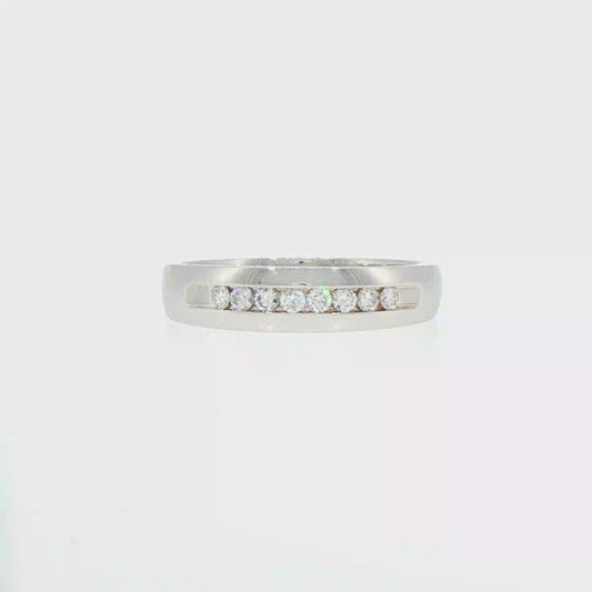 Platinum Channel-Set Diamond Wedding Band